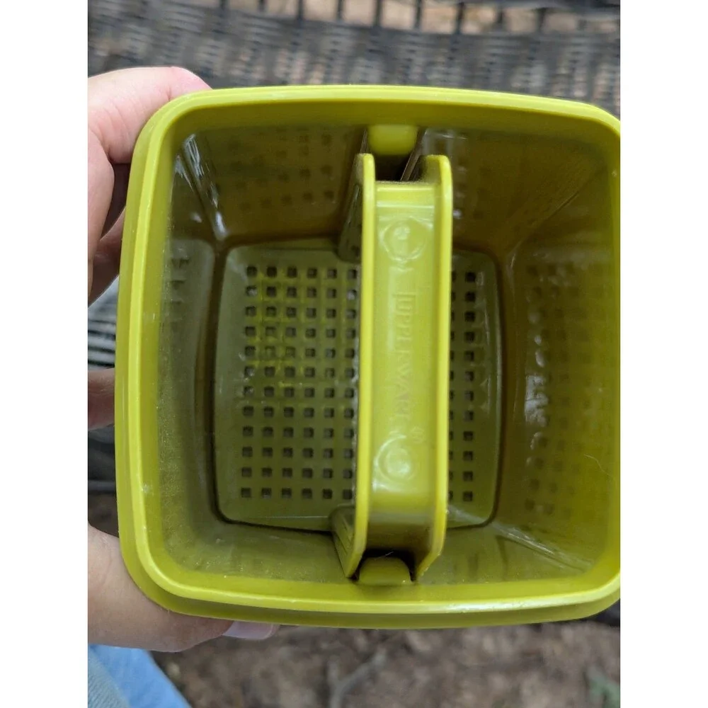 Vintage Tupperware Pick-A-Deli Pickle Keeper Avocado Green 1330 Complete 3pc